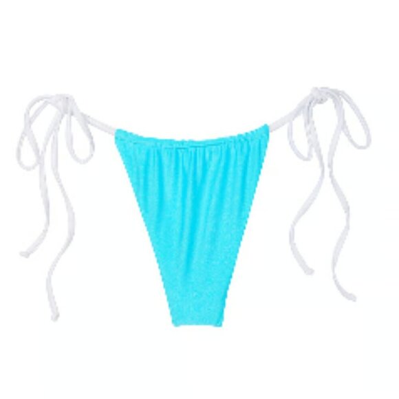 Tia Shine string bikini Bottom- side tie- Aquamarine- Size Large - Picture 6 of 6